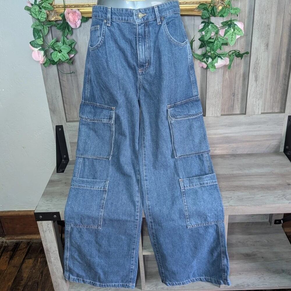 💙 Cotton On Cargo Wide Leg Jeans – Baggy Y2K Skater Denim | NWT 💙